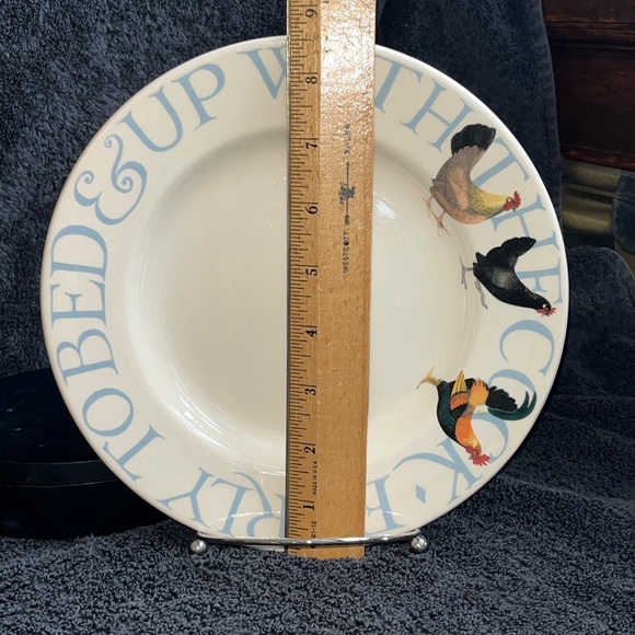 Emma Bridgewater Hen & Toast Early To Bed & Roosters SALAD Accent Plate 8.5" - Picture 8 of 11